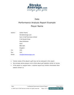 Date Performance Analysis Report Example Player Name