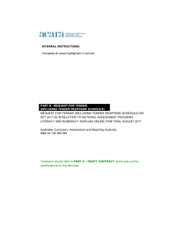 RFT PART B (Tender Response Schedule) Template