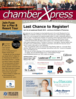 Last Chance to Register! - The Duluth Area Chamber Of Commerce