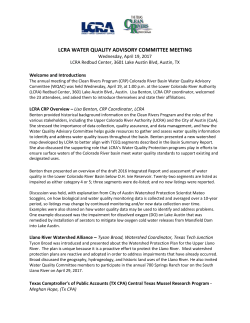 lcra water quality advisory committee meeting