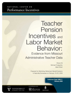 Teacher Pension Incentives and Labor Market Behavior