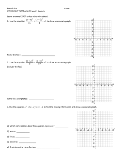 Precalculus Name: HW#85 DUE TUESDAY 4/28 worth 6 points