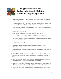 Bequest Bulletin Announcements: 52 one-liners