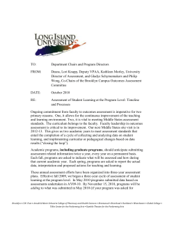 TO: Department Chairs and Program Directors FROM: Deans, Lori