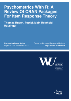 Psychometrics with R: A review of CRAN packages for