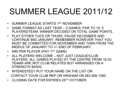 SUMMER-LEAGUE - Vaal Triangle Squash