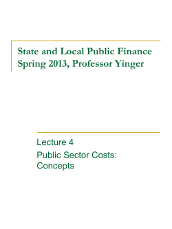 Public Sector Costs: Concepts