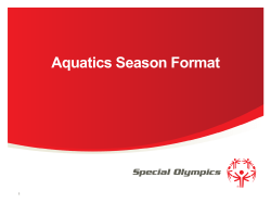 Aquatics Season Format - Special Olympics Massachusetts