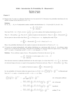 M464 - Introduction To Probability II
