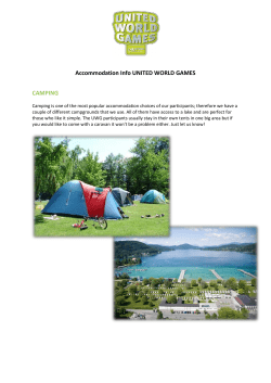 Accommodation Info UNITED WORLD GAMES CAMPING