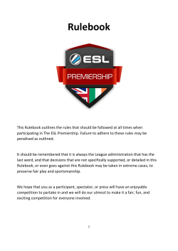 Rulebook - ESL One