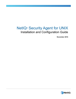 NetIQ Security Agent for UNIX Installation and Configuration Guide