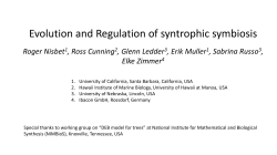 Evolution and regulation of Symtrophic Symbiosis