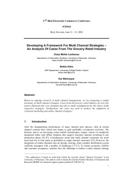 Developing A Framework For Multi Channel Strategies – An