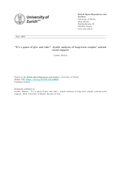 It`s a game of give and take&rdquo;: dyadic analyses of long