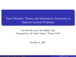 Team Decision Theory and Information Structures in Optimal Control