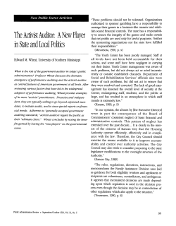 The Activist Auditor: A New Player in State and Local Politics