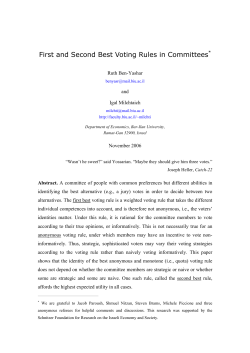First and Second Best Voting Rules in Committees