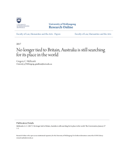 No longer tied to Britain, Australia is still - Research Online