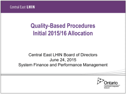 Quality-Based Procedures – Initial Allocation