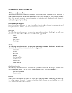 Statutes, Rules, Orders and Case Law on Juvenile Restraints