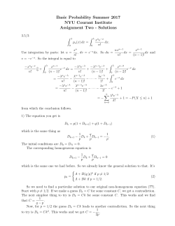 Basic Probability Summer 2017 NYU Courant Institute Assignment