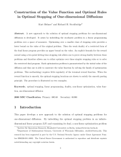 Construction of the Value Function and Optimal