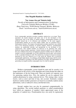 One Megabit Random Ambience - Malaysian Society for Cryptology
