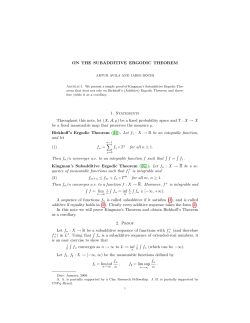On the subadditive ergodic theorem - Facultad de Matem&aacute;ticas