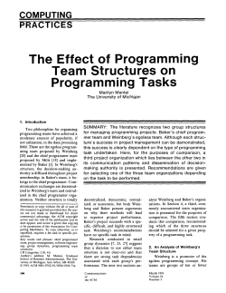 The Effect of Programming Team Structures on