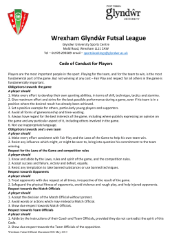 Cheshunt Youth Football Club - Glyndŵr University Sport