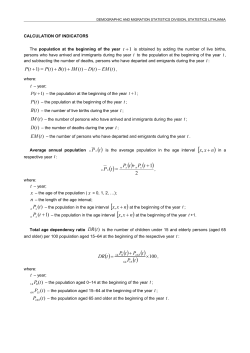 Calculation of indicators