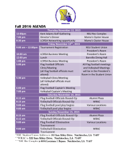 Fall 2016 AGENDA