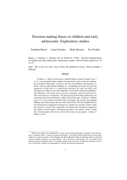 Decision making biases in children and early adolescents