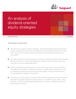 An analysis of dividend-oriented equity strategies
