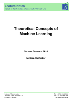 Theoretical Concepts of Machine Learning