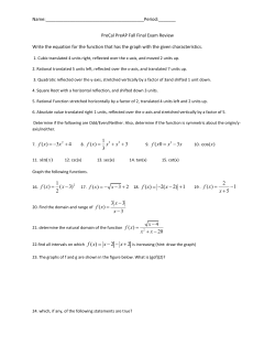 PreCal PreAP Fall Final Exam Review