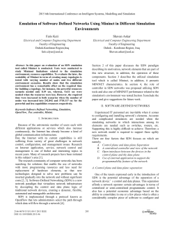 Emulation of Software Defined Networks Using