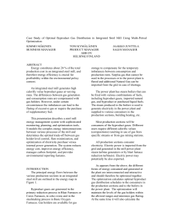 Case Study of Optimal Byproduct Gas Distribution in Integrated Steel