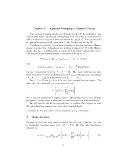 Chapter 3. Optimal Stopping of Markov Chains 1 Finite