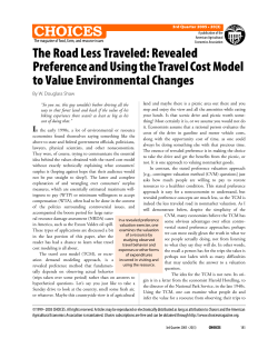 Revealed Preference and Using the Travel Cost Model to Value