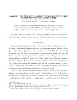 BAYESIAN AND DOMINANT STRATEGY IMPLEMENTATION IN