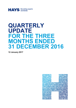 HAYS Q2 FY17