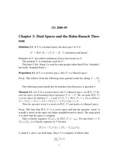 Dual Spaces and the Hahn-Banach Theorem