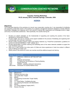 agenda here - Conservation Coaches Network