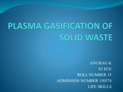 Plasma Gasification of Solid Waste