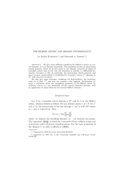 THE HILBERT METRIC AND GROMOV HYPERBOLICITY by Anders