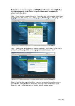 Instructions on how to navigate our WIN (Water Information Network