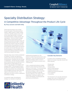 Specialty Distribution Strategy