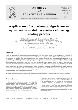 Application of evolutionary algorithms to optimize the model